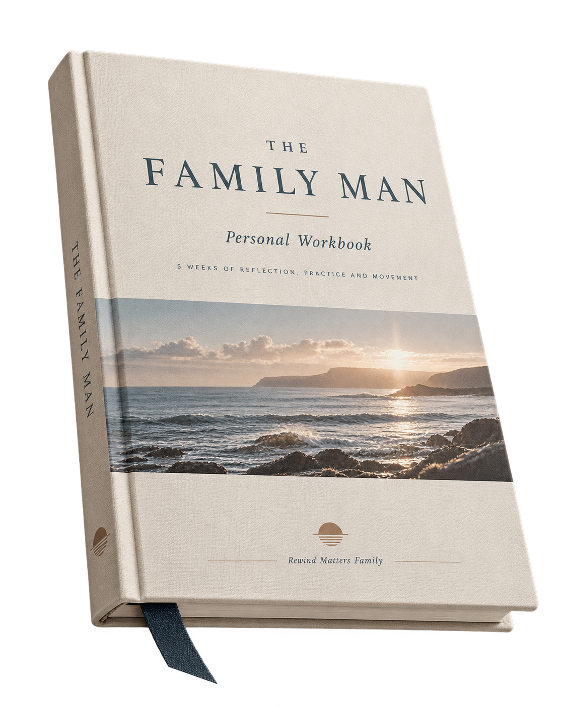 Personal Workbook in warm linnen met kustbeeld op de omslag